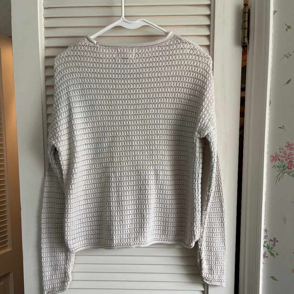 Universal Thread White Cotton Rolled Neck Pullover Sweater Size S - Picture 2 of 7